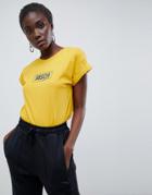 Moss Copenhagen Relaxed T-shirt With Logo Front - Yellow