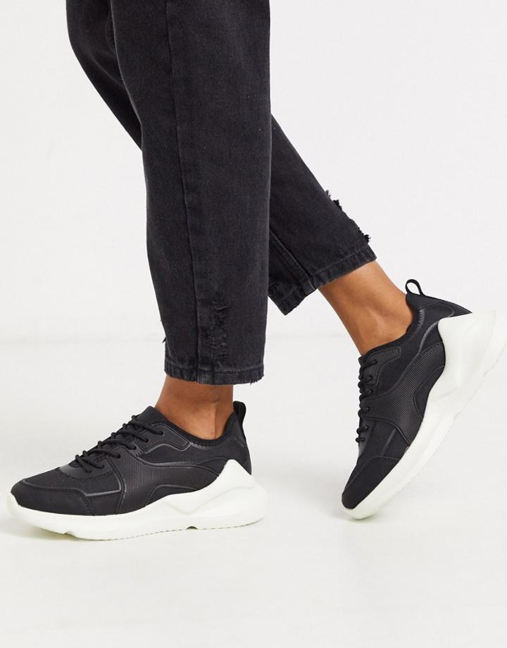Asos Design Delhi Knitted Sneakers In Black