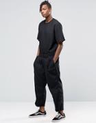 Asos Boiler Suit With Crew Neck And Self Fabric Waistband In Black - Black