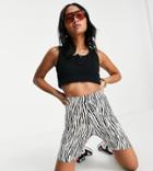 Missguided Petite Legging Short In Zebra Print-black