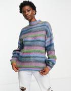 Asos Design Crew Neck Sweater In Space Dye-multi