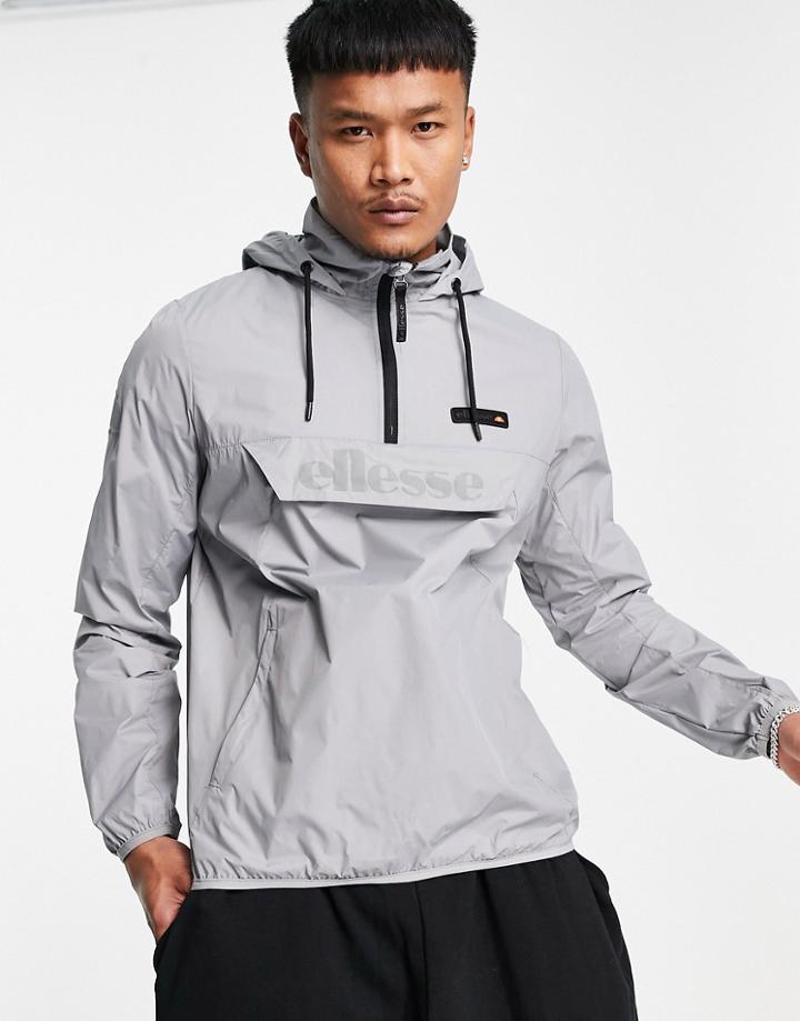 Ellesse Ion Overhead Logo Jacket In Light Gray-black