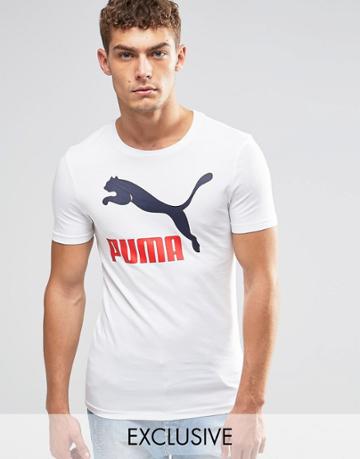 Puma Vintage T-shirt In Muscle Fit Exclusive To Asos - White