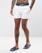 Tommy Hilfiger Thd Contrast Swim Shorts In White - White