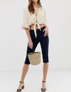 Vero Moda Knee Length Skinny Jean Shorts - Navy