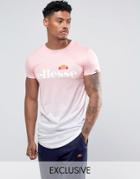 Ellesse Dip Dye T-shirt With Large Logo - Pink