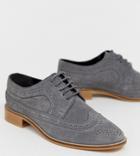 Asos Design Mai Tai Leather Brogues - Gray