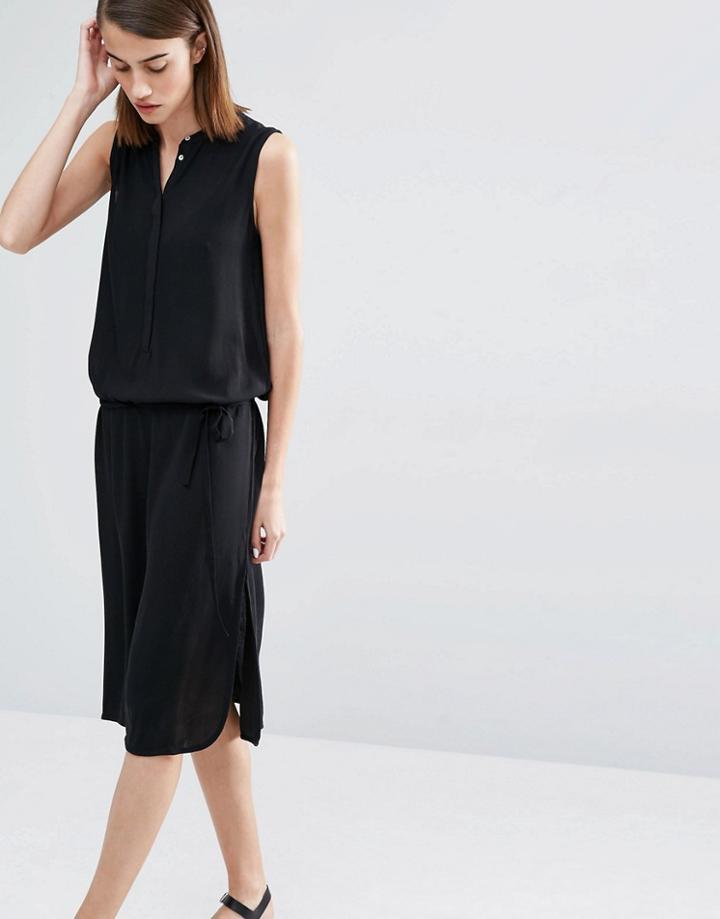 Selected Jessi Sleeveless Long Dress With Belt - Black