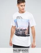 Jacamo Tall T-shirt With Nyc Print In White - White