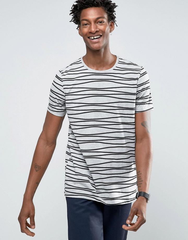 Kiomi T-shirt With Stripes - Gray