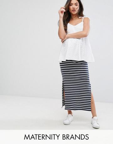 Mama. Licious Striped Maxi Tube Skirt - Multi