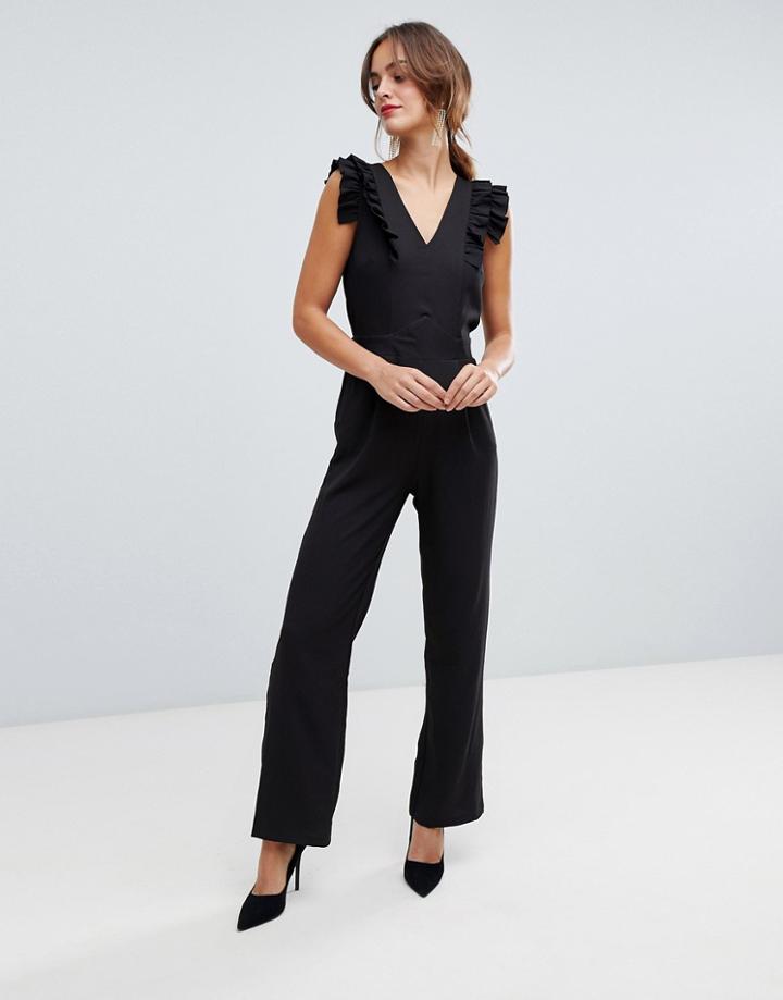 Y.a.s Shoulder Detail Jumpsuit-black