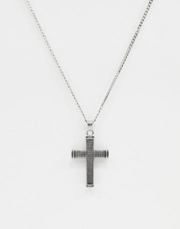 Seven London Silver Cross Pendant Necklace - Silver