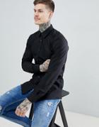 Hugo Elisha Poplin Extra Slim Fit Shirt In Black - Black