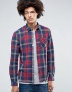 Minimum Hillside Check Shirt In Slim Fit - Red