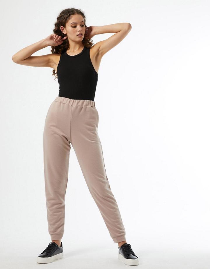 Miss Selfridge Sweatpants Co-ord In Mink-brown
