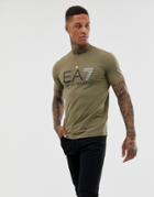 Ea7 Large Logo T-shirt In Khaki - Green