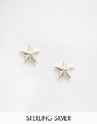 Fashionology Sterling Silver Edged Star Stud Earrings - Silver