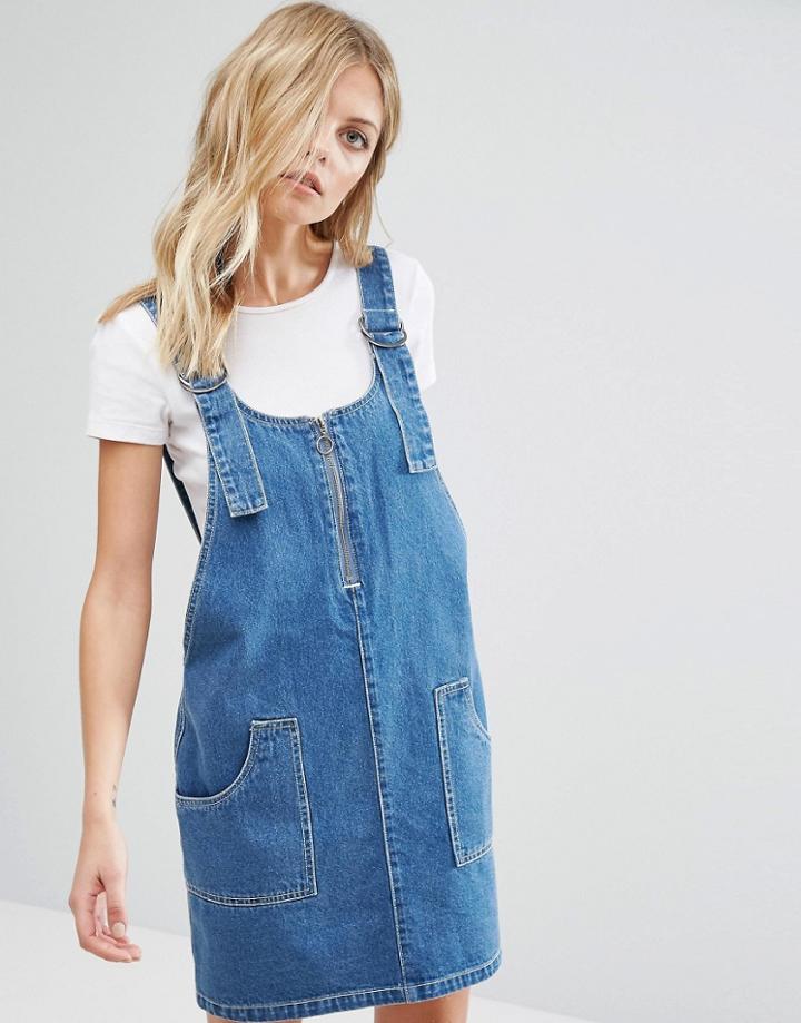 Noisy May Denim Overall Dress - Blue