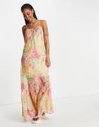 Na-kd X Dani Pavlica Scoop Back Maxi Dress In Floral Print-multi