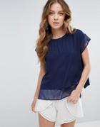 Blend She Ever Layered Top - Blue