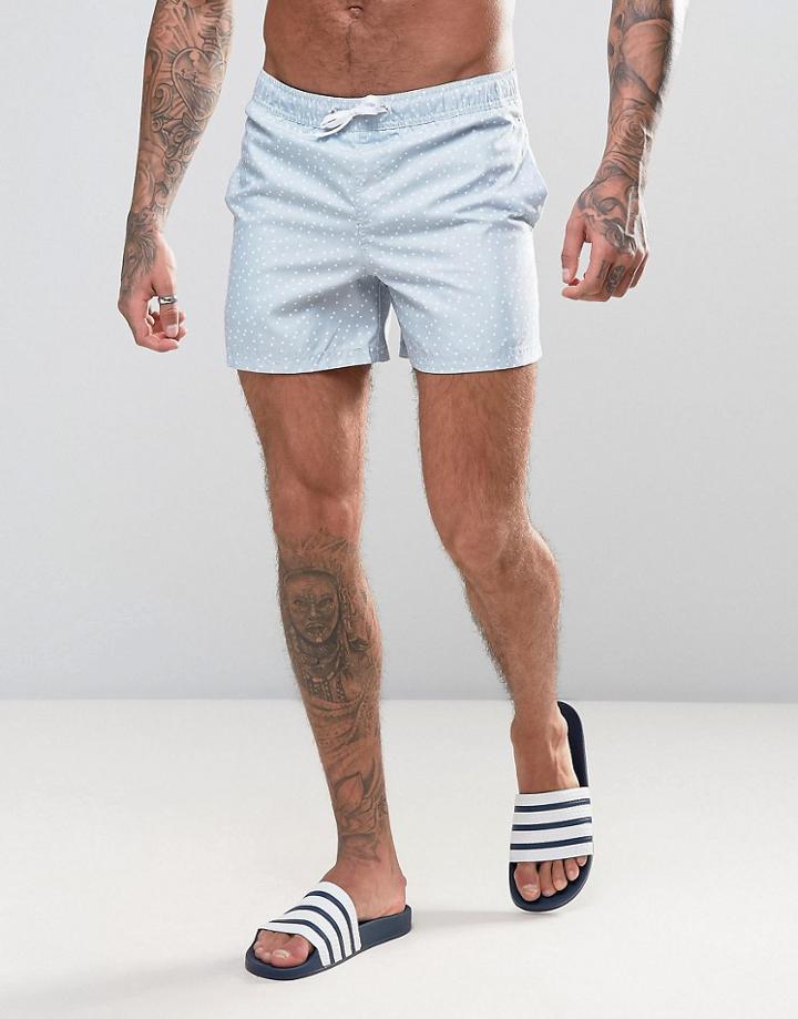 D Struct Swim Shorts With Mini Spot - Gray