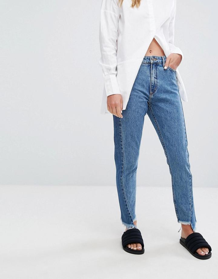 Monki Two Tone Jeans - Blue