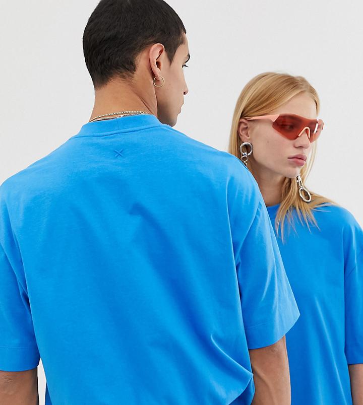 Collusion Unisex T-shirt In Blue - Blue