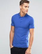 Asos Extreme Muscle Polo Shirt In Blue - Blue