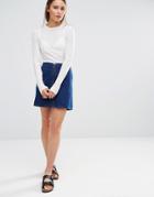 New Look Zip Through Skirt - Blue