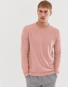 Only And Sons Knitted Sweater In Navy - Pink