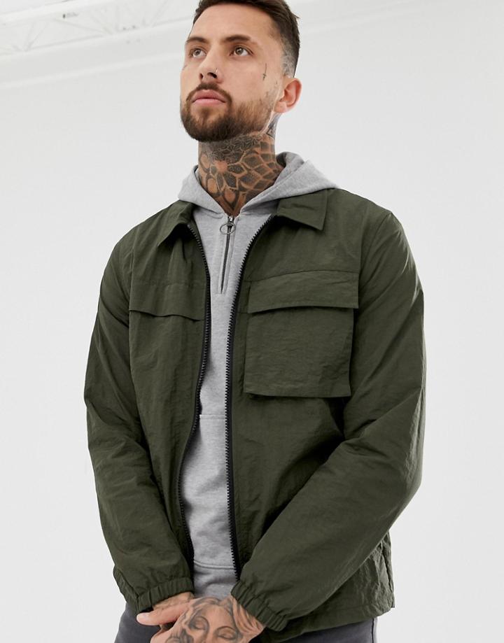 Asos Design Utility Jacket In Khaki