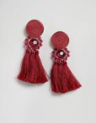 Mango Tassel Earrings - Red