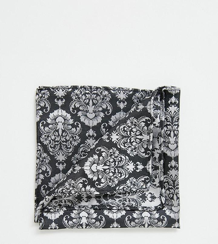 Heart & Dagger Knitted Jacquard Pocket Square In Gray - Gray