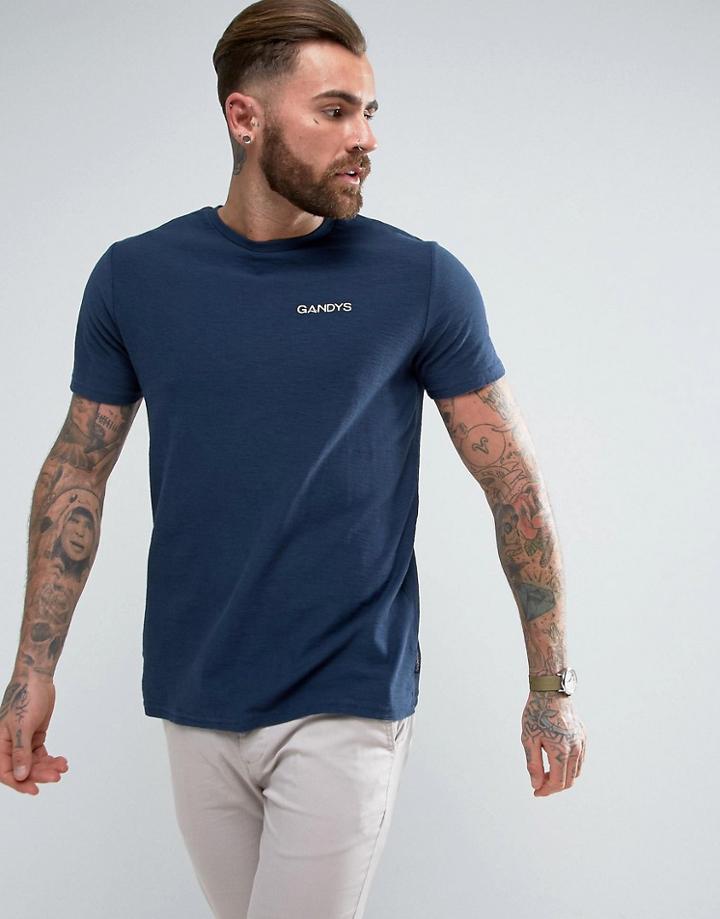 Gandys T-shirt With Small Logo In Navy - Navy