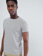 Esprit T-shirt With Stripe Contrast Hem - Navy