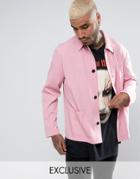 Reclaimed Vintage Inspired Striped Coach Shirt In Pink - Pink