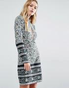 Rolla's Paisley Print Shift Dress With Open Front & Back - Floral