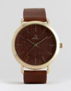 Asos Watch In Wood Effect - Brown