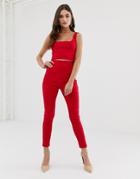 Vesper Tailored Pants Two-piece In Red - Red