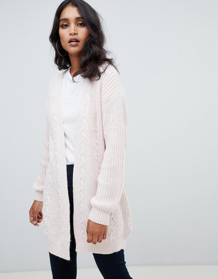 Lipsy Cable Knit Cardigan - Pink