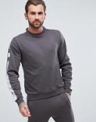 Asos Sweatshirt With Cut & Sew Ribbed Panel - Black
