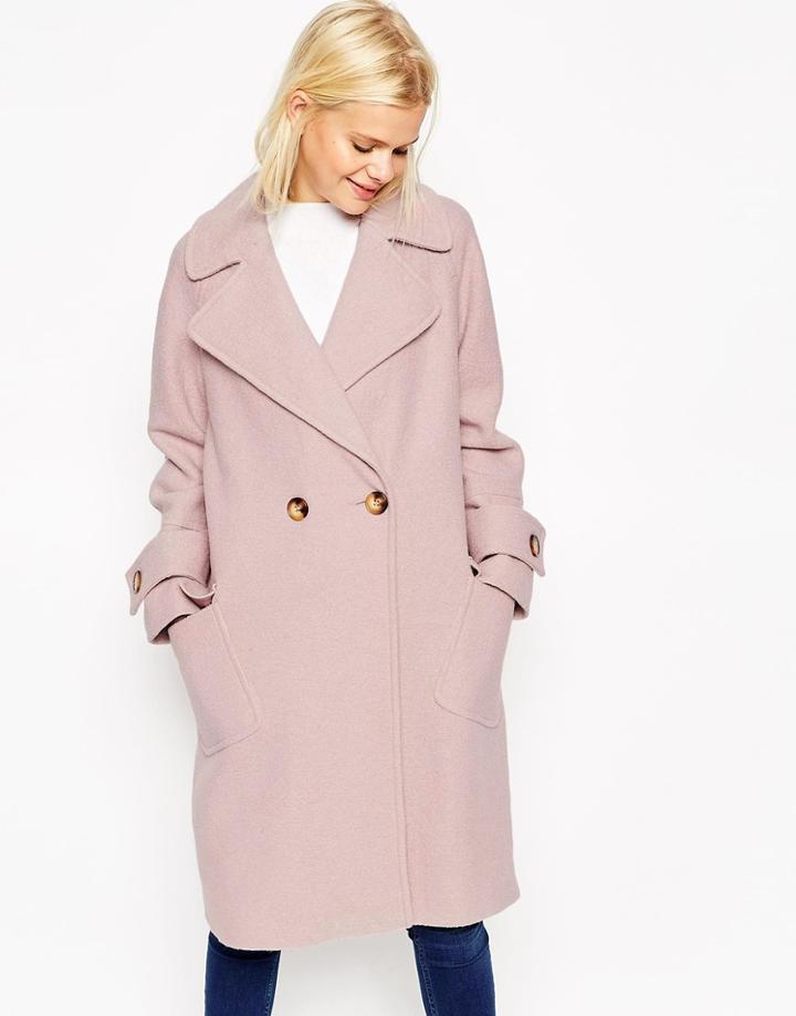 Asos Coat In Oversized Fit With Patch Pockets - Black