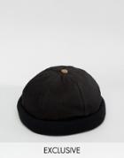 Reclaimed Vintage Docker Cap Black - Black