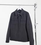 Asos Design Tall Wool Blend Harrington Jacket In Gray-grey