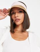 Svnx Gingham Print Straw Visor Hat In Pink