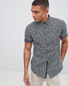 New Look Shirt In Regular Fit With Floral Print In Navy - Navy