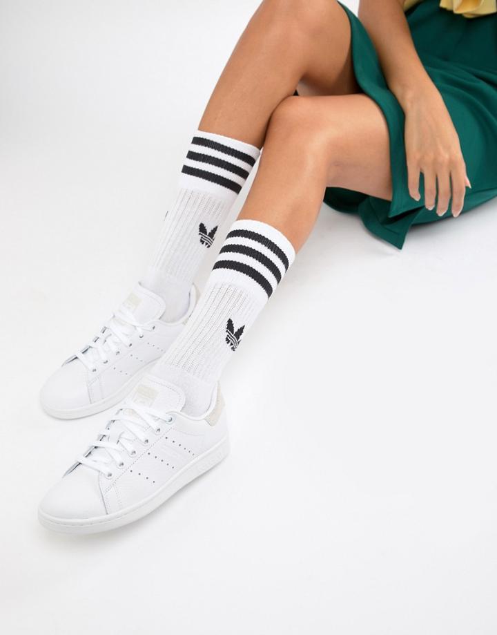 Adidas Originals Stan Smith Sneakers In White And Pink - White