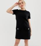 New Look Petite Boucle Tunic In Black