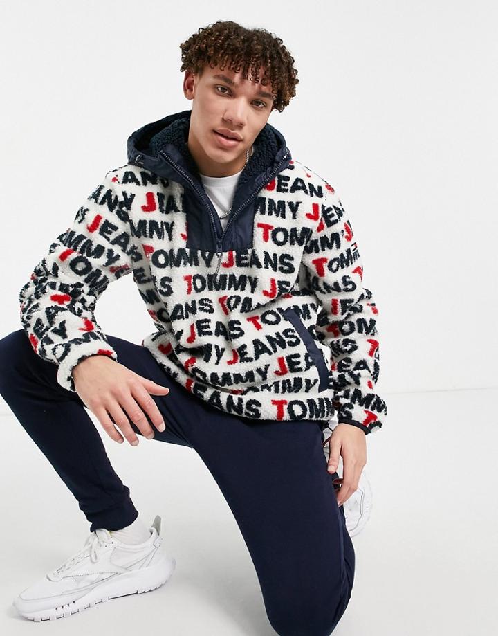Tommy Jeans Sherpa All Over Jacket-white